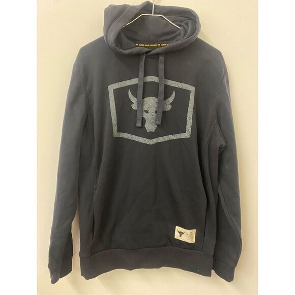 Mens Under Armour Rock Project Hoodie Sweatshirt Black Medium - Picture 1 of 9